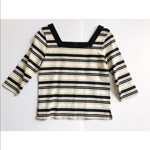 JCrew Original Sample Top with Patent Leather Trim